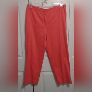 Liz Claiborne Capri Mid Rise Pants Women's Size 14 Coral Orange